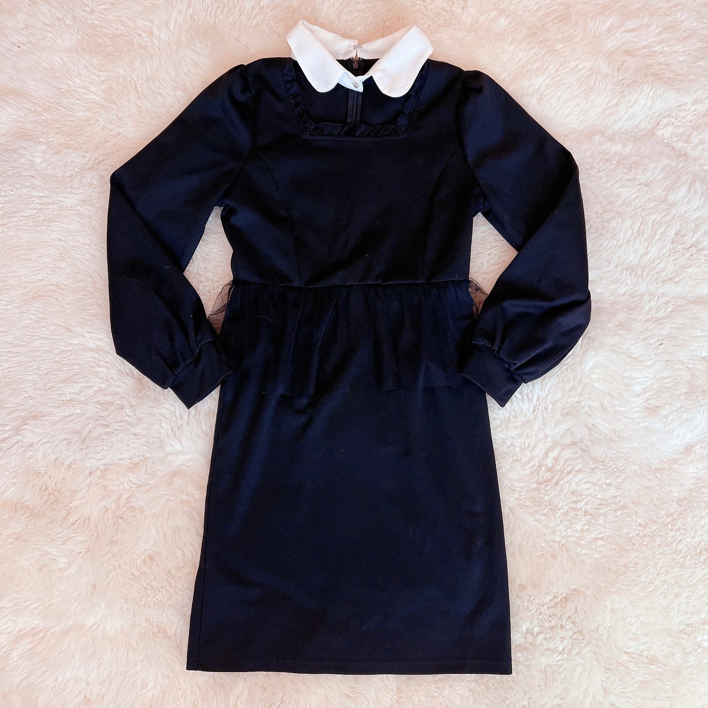 ank rouge simple black peplum dress