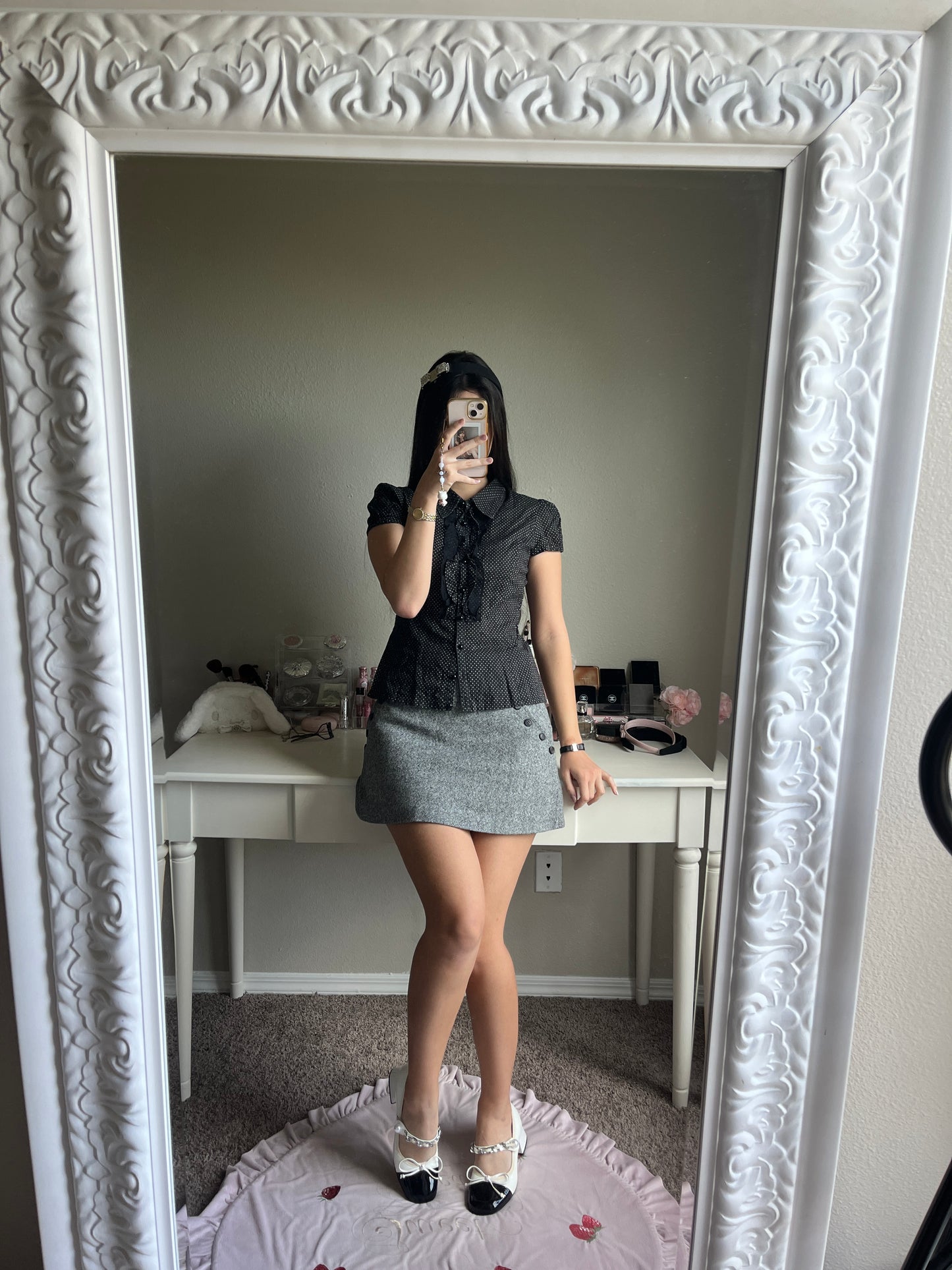 gray office siren skirt