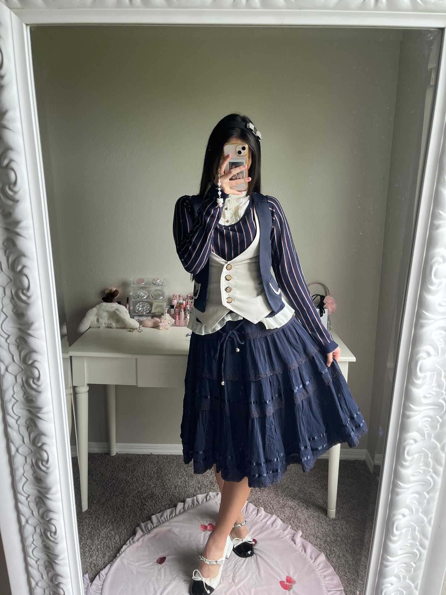 axes femme navy striped knit