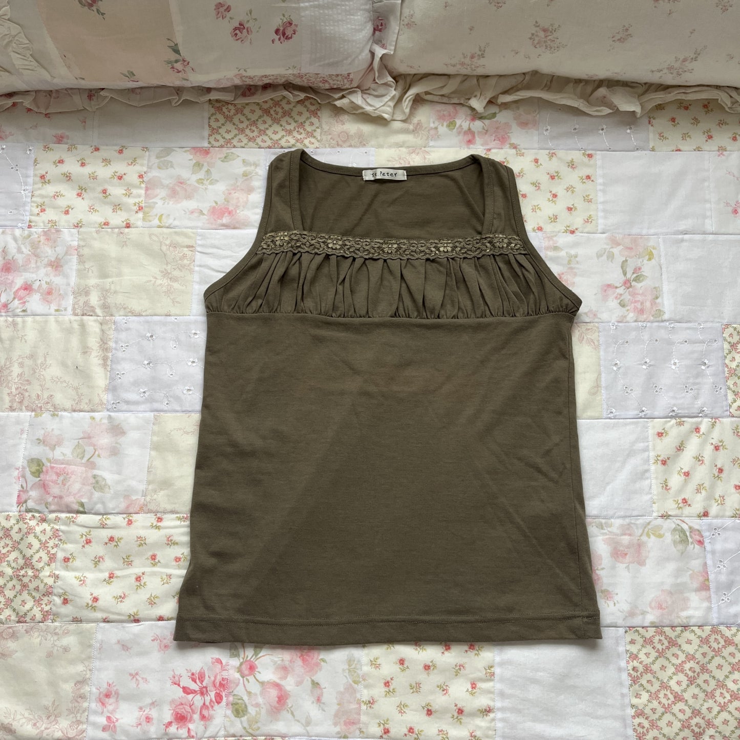 olive green tank top