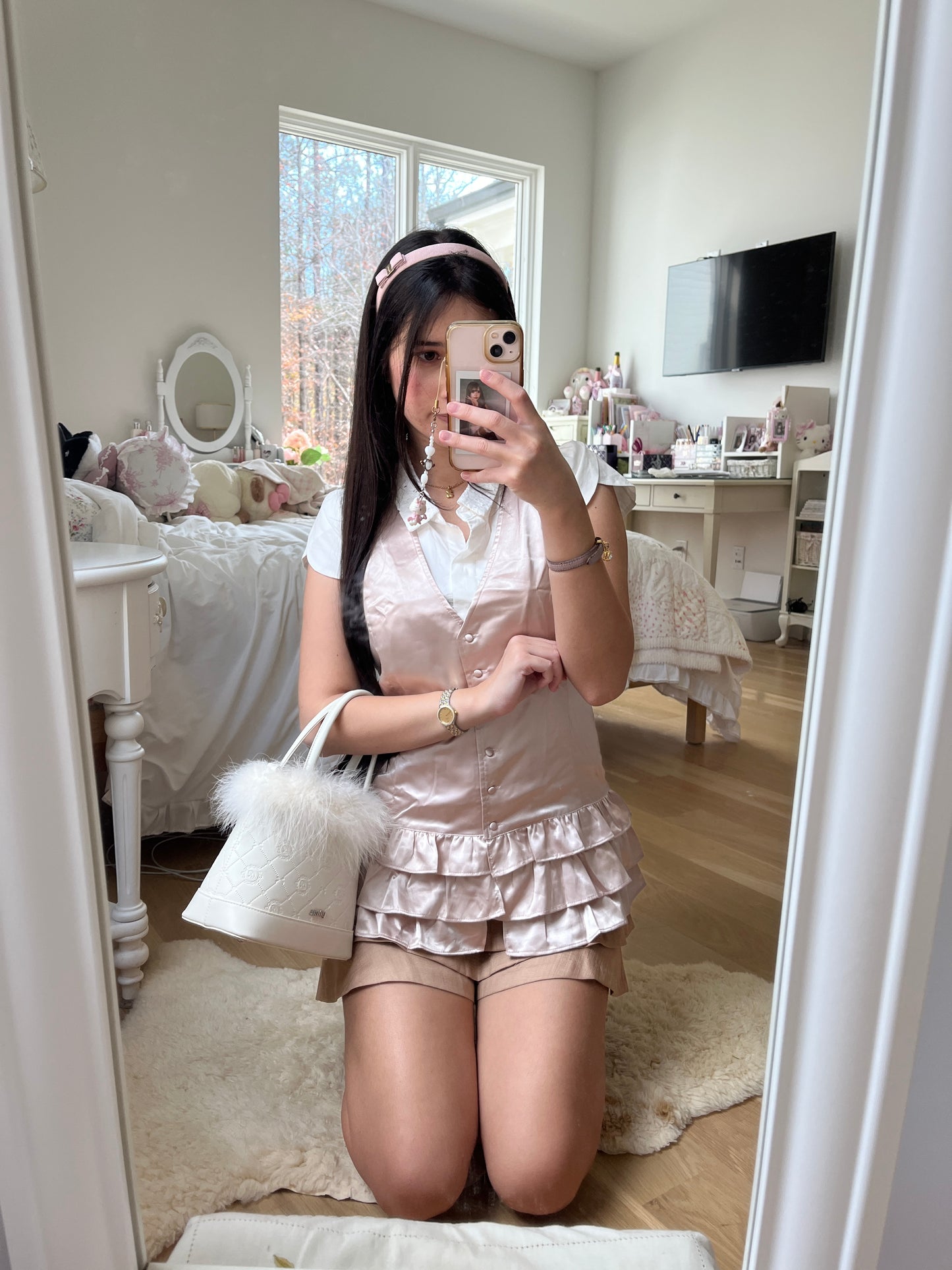 lace back button down