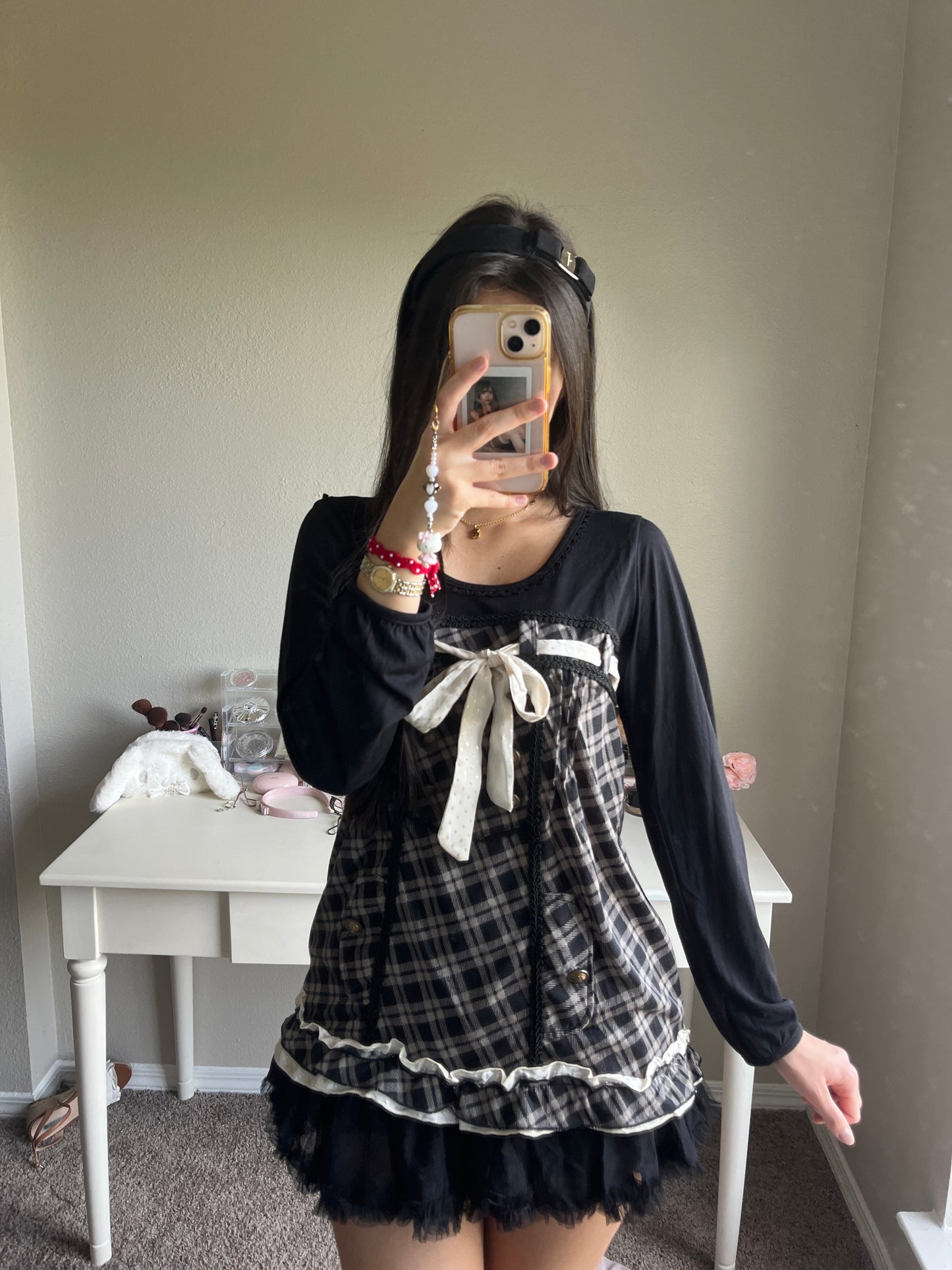 axes deep plum plaid blouse