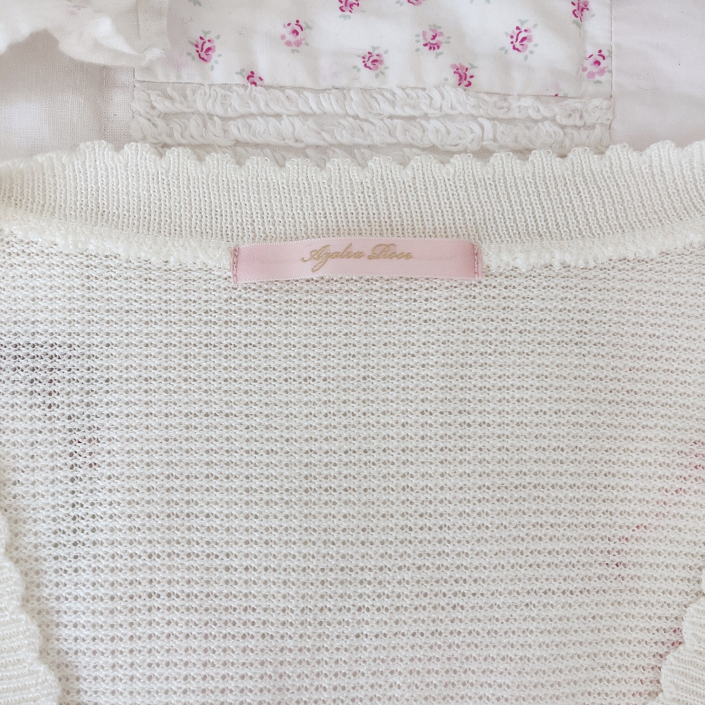 cream ribbon accent long cardigan