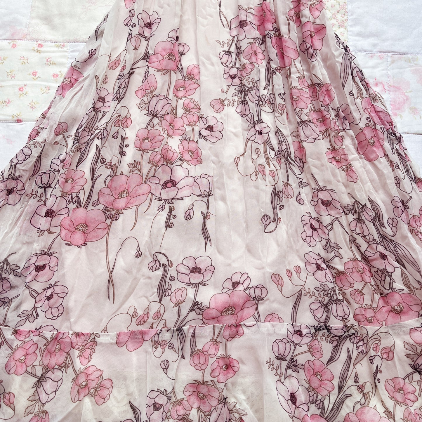 pink floral two piece dress set