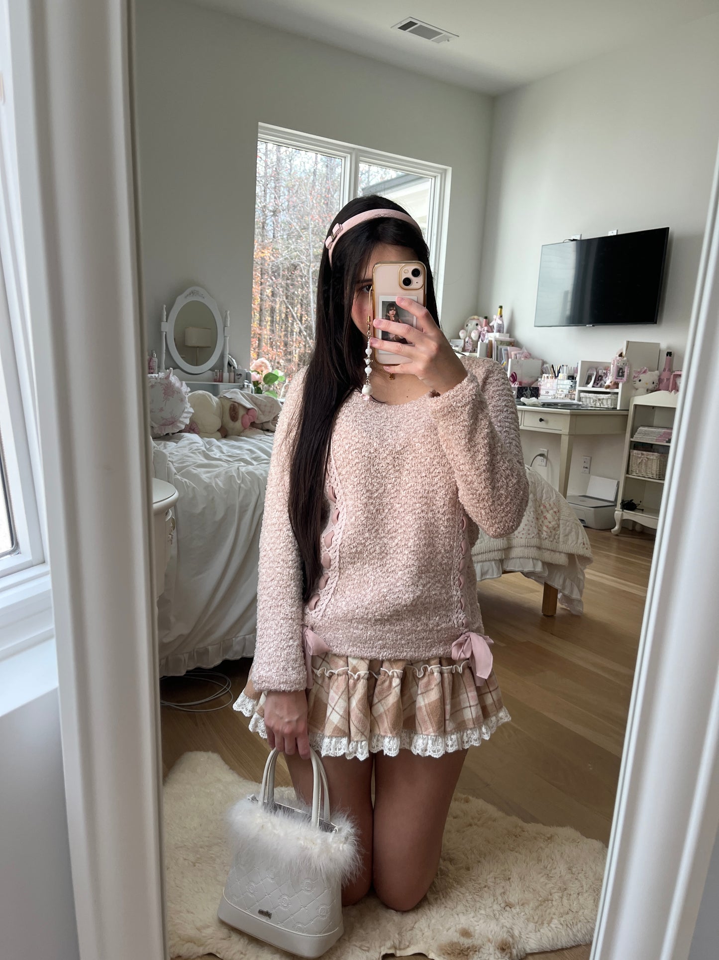 pink moco sweater