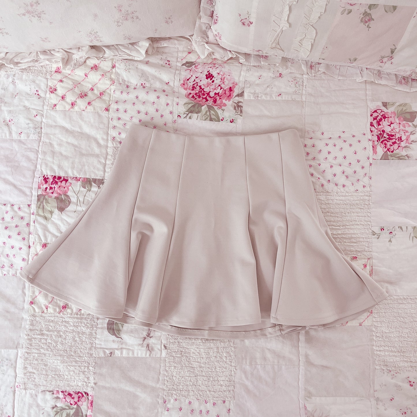 grl off-white flare skirt