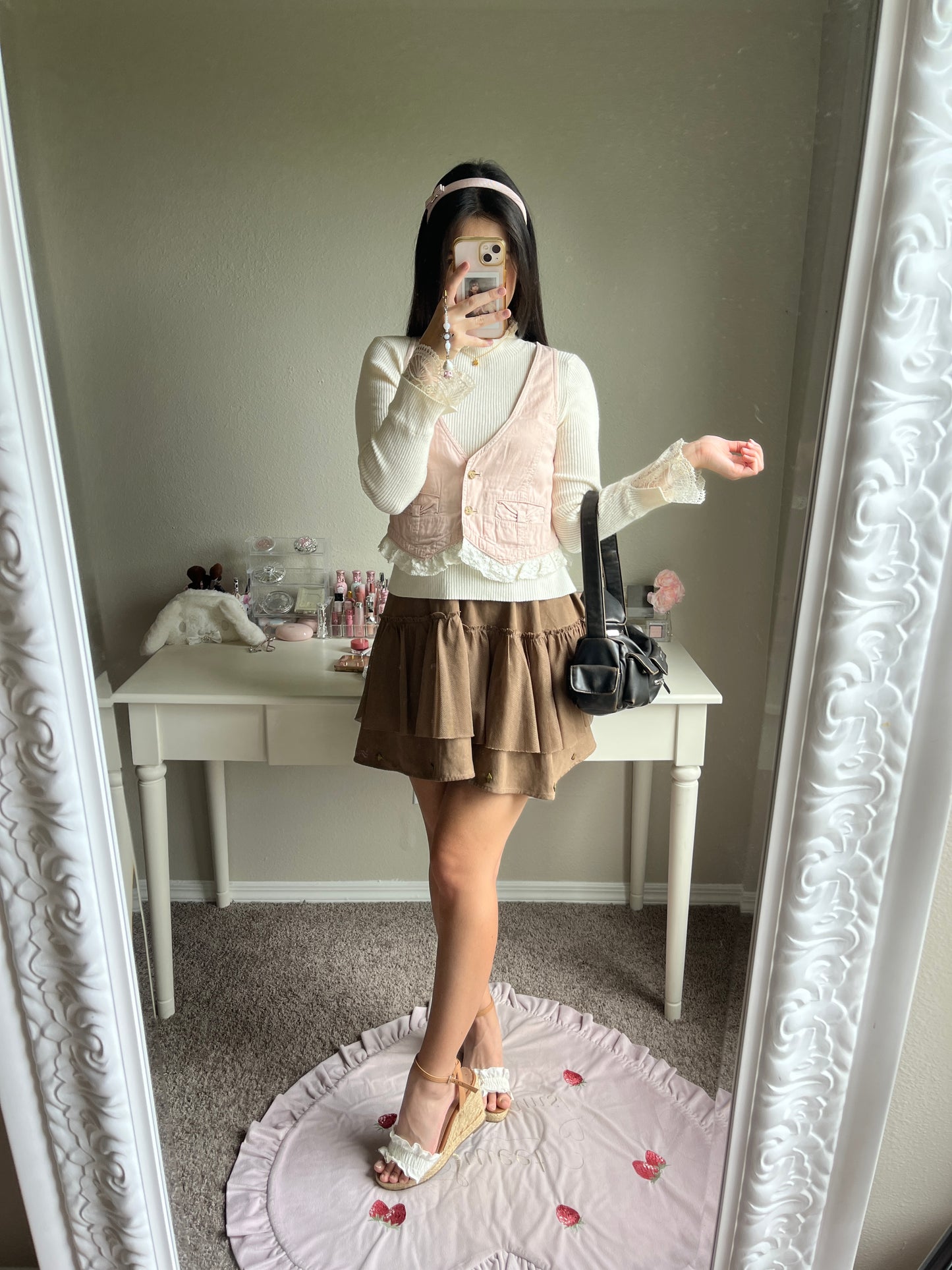 pink mini bustier vest
