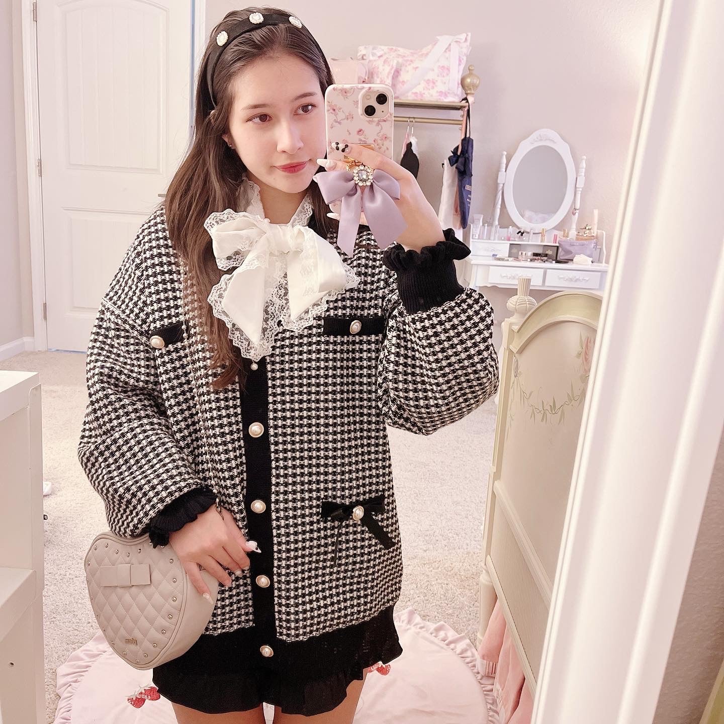rojita houndstooth oversized cardigan