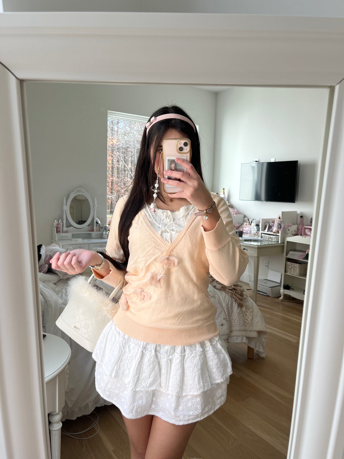 white crinkle milkmaid top