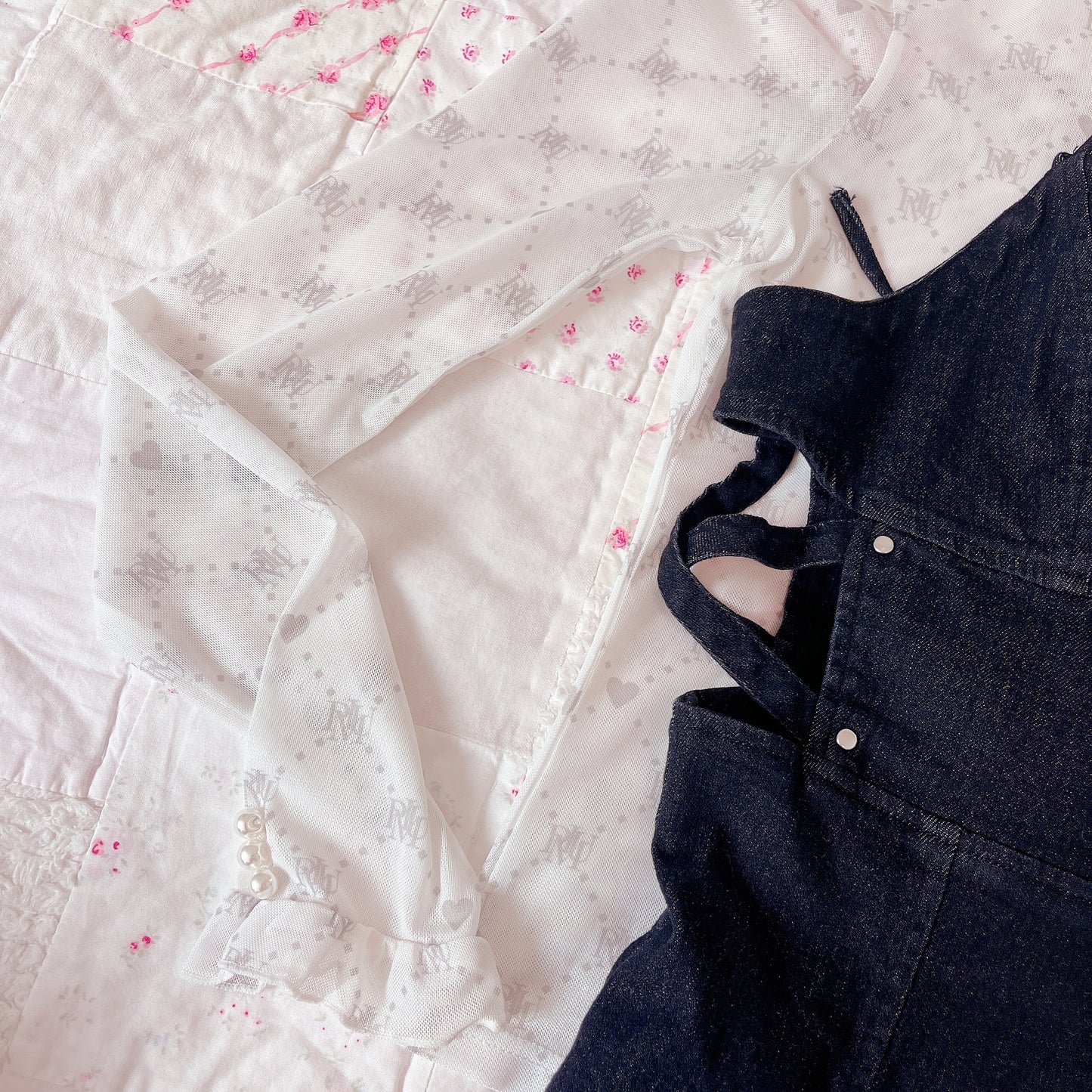 pium denim jsk and shirt set