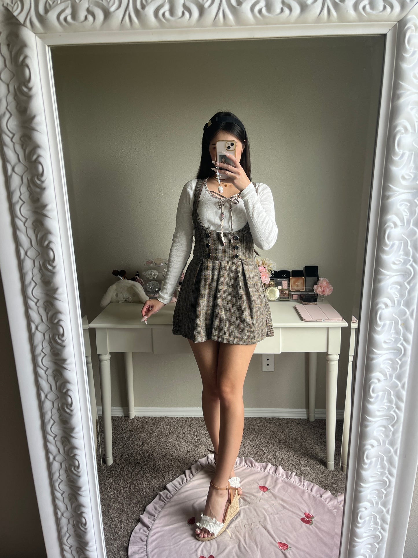 brown tweedy jumper skirt
