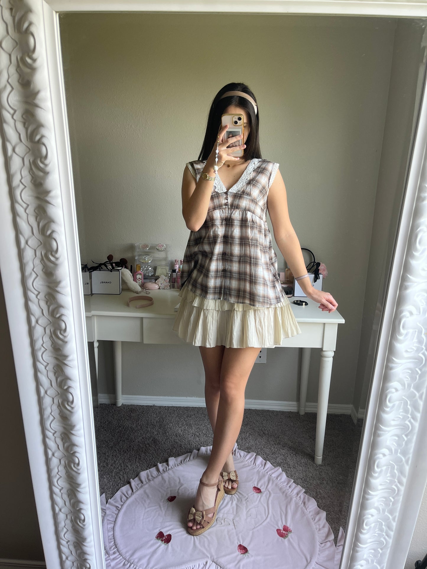 brown plaid tank top