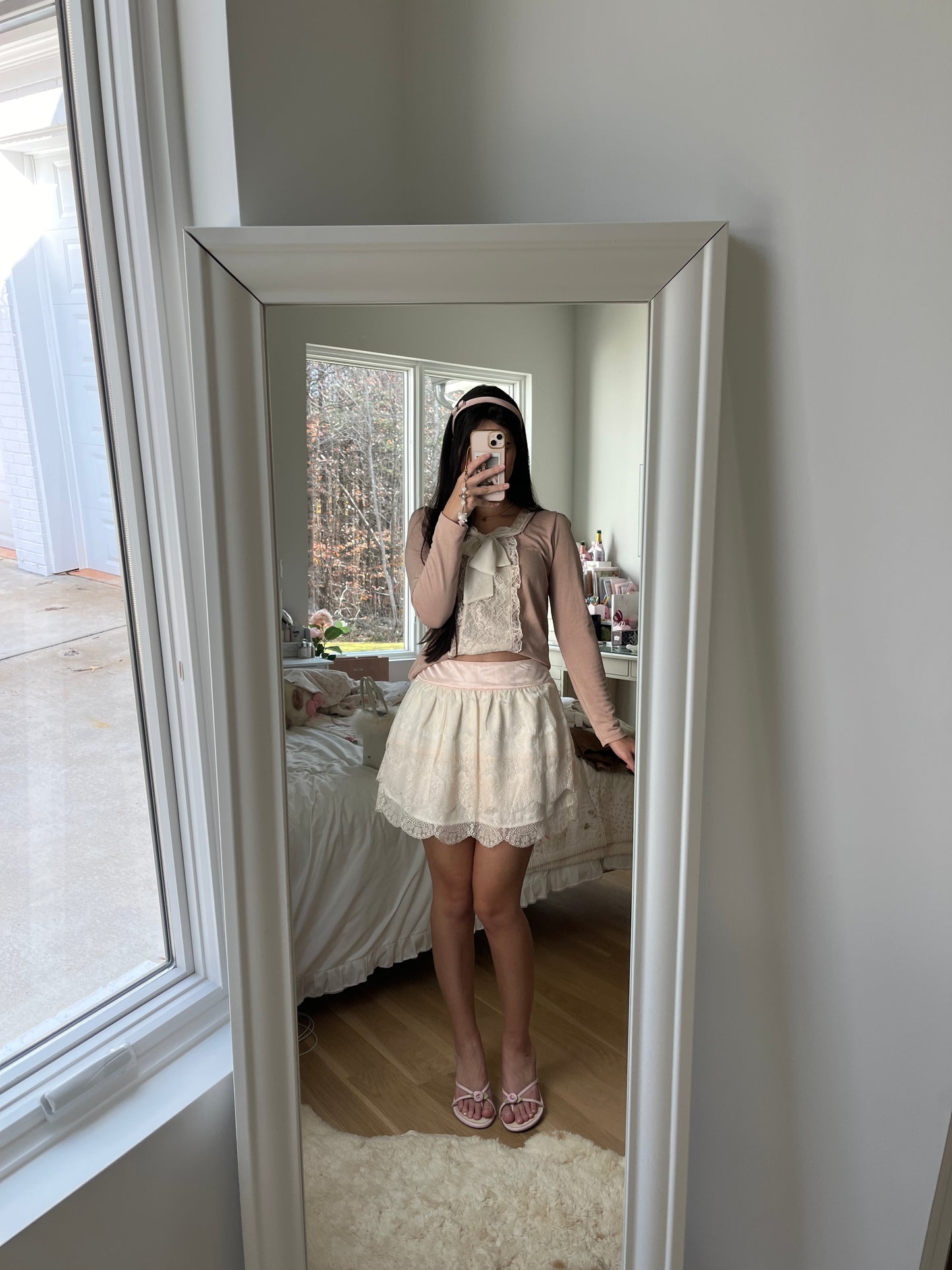 cream lace skirt