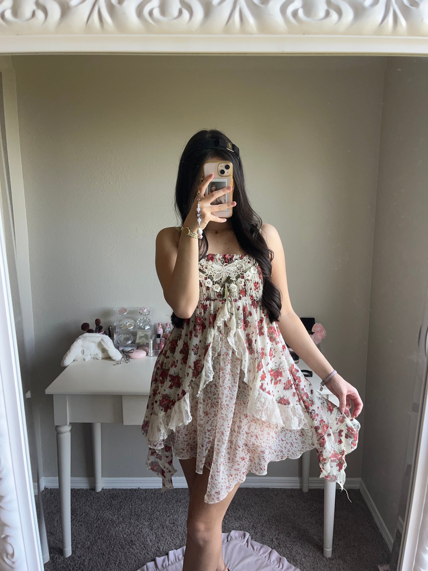 rose bouquet mini cami dress