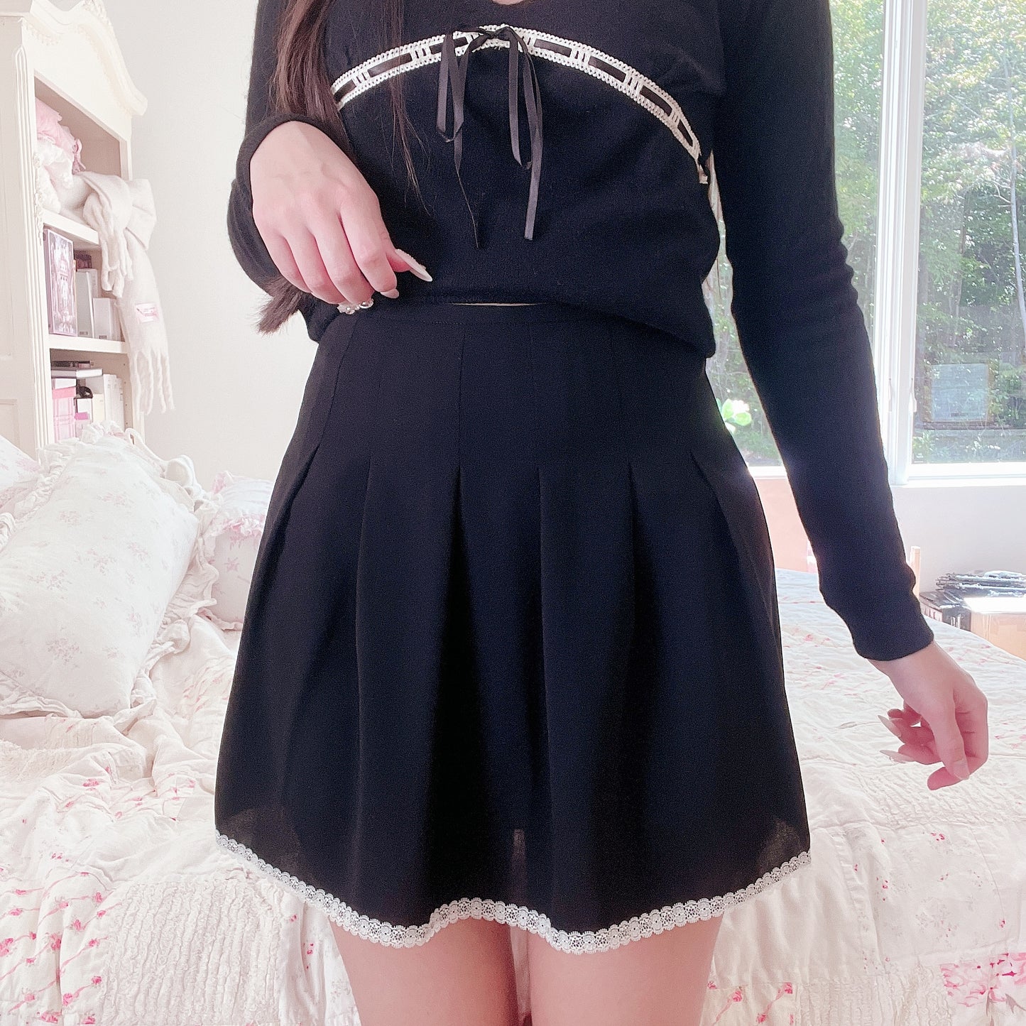 soft pleated chiffon skirt