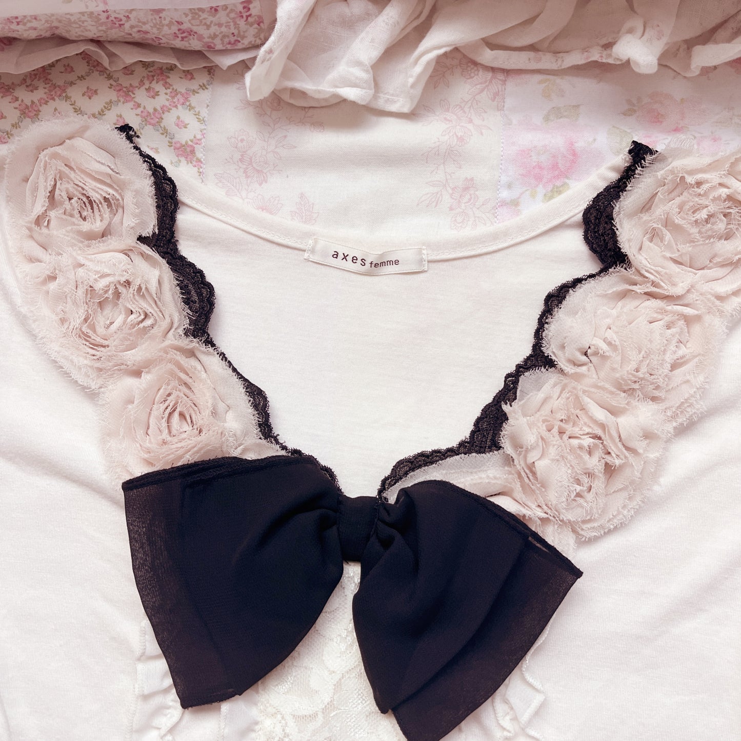 cream rose accent top