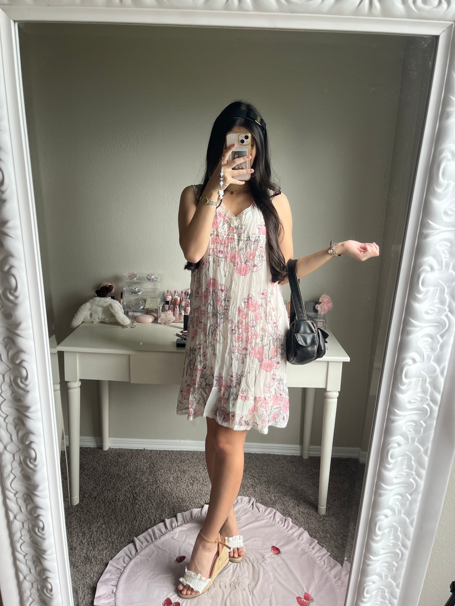 pink floral two piece dress set
