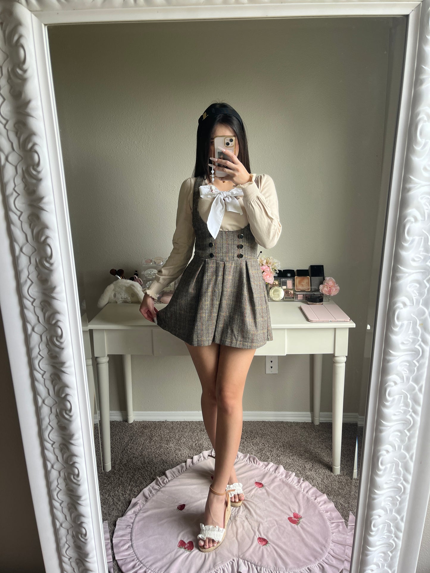 brown tweedy jumper skirt