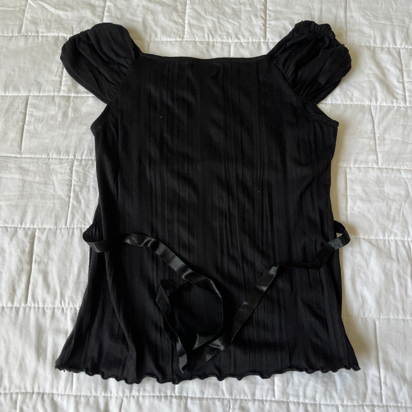soft black milkmaid top