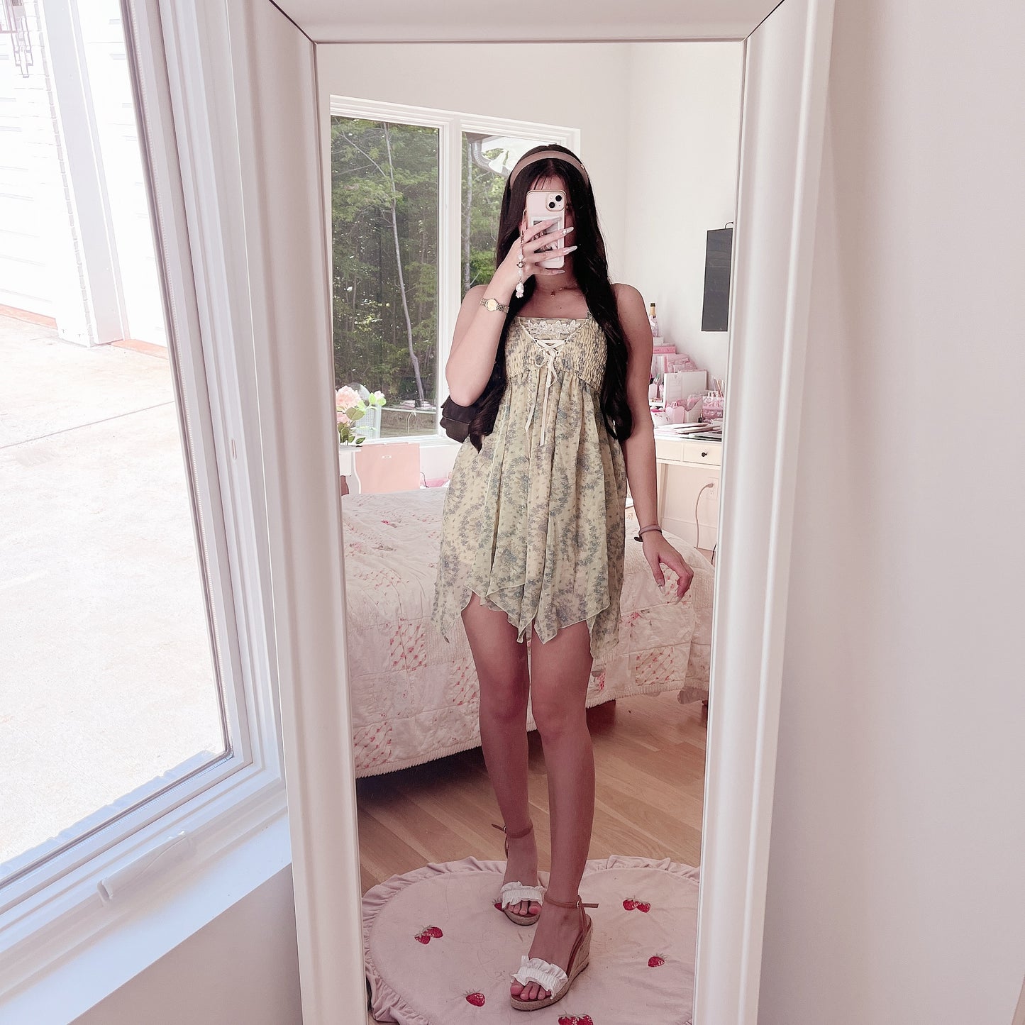 green and blue jellyfish mini dress