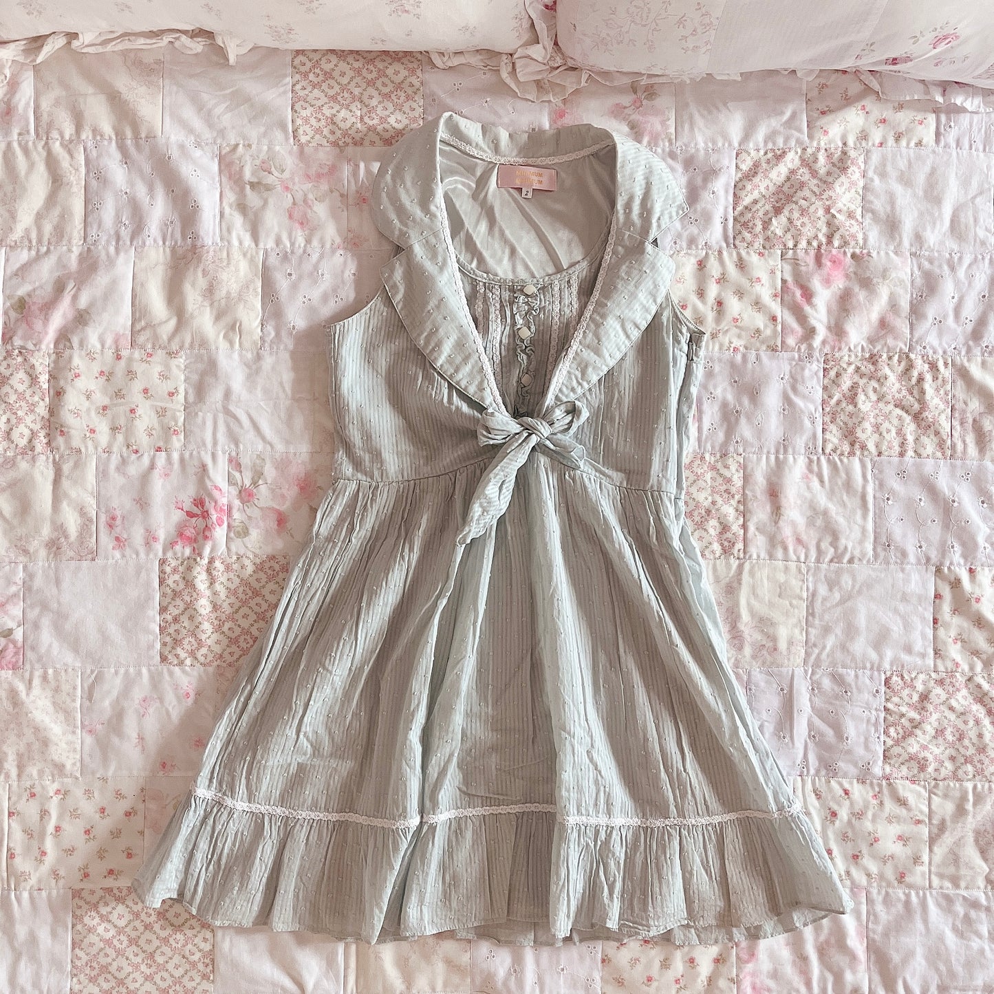 sleeveless blue mini dress
