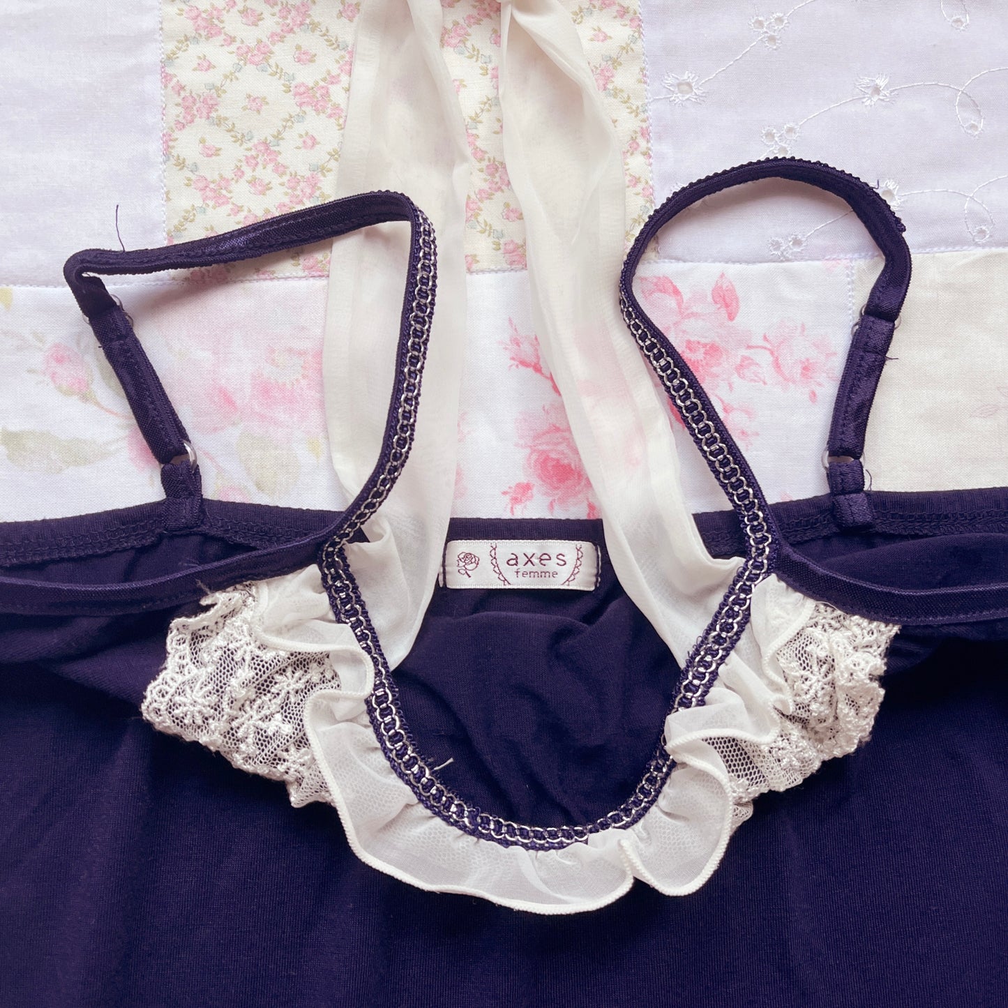 navy halter camisole