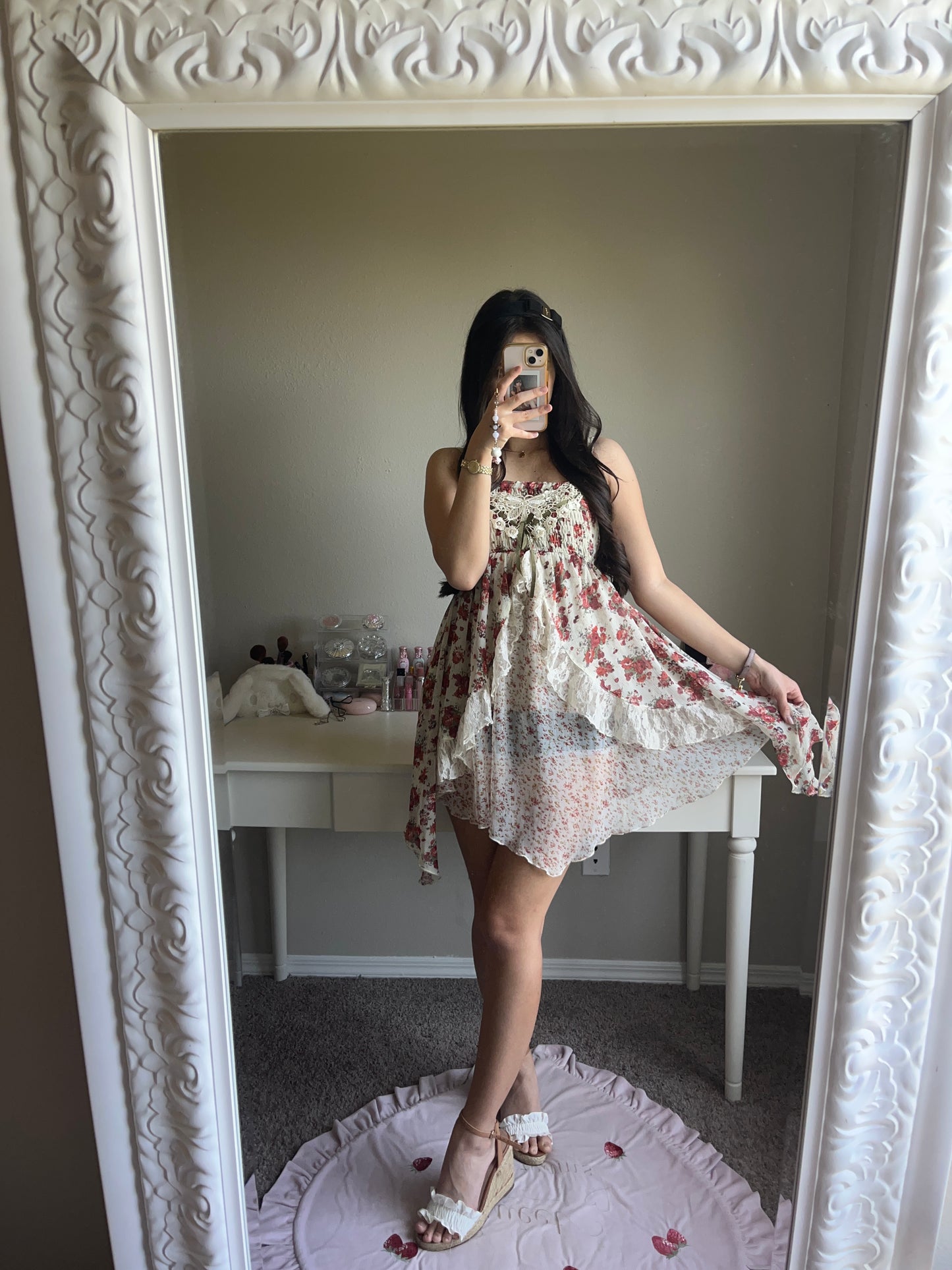 rose bouquet mini cami dress