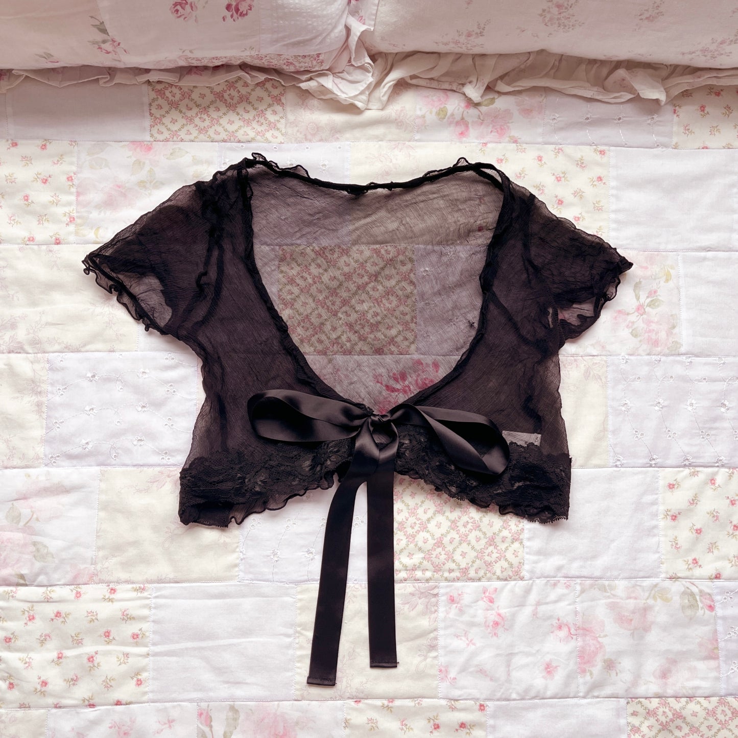 sheer black mini bolero