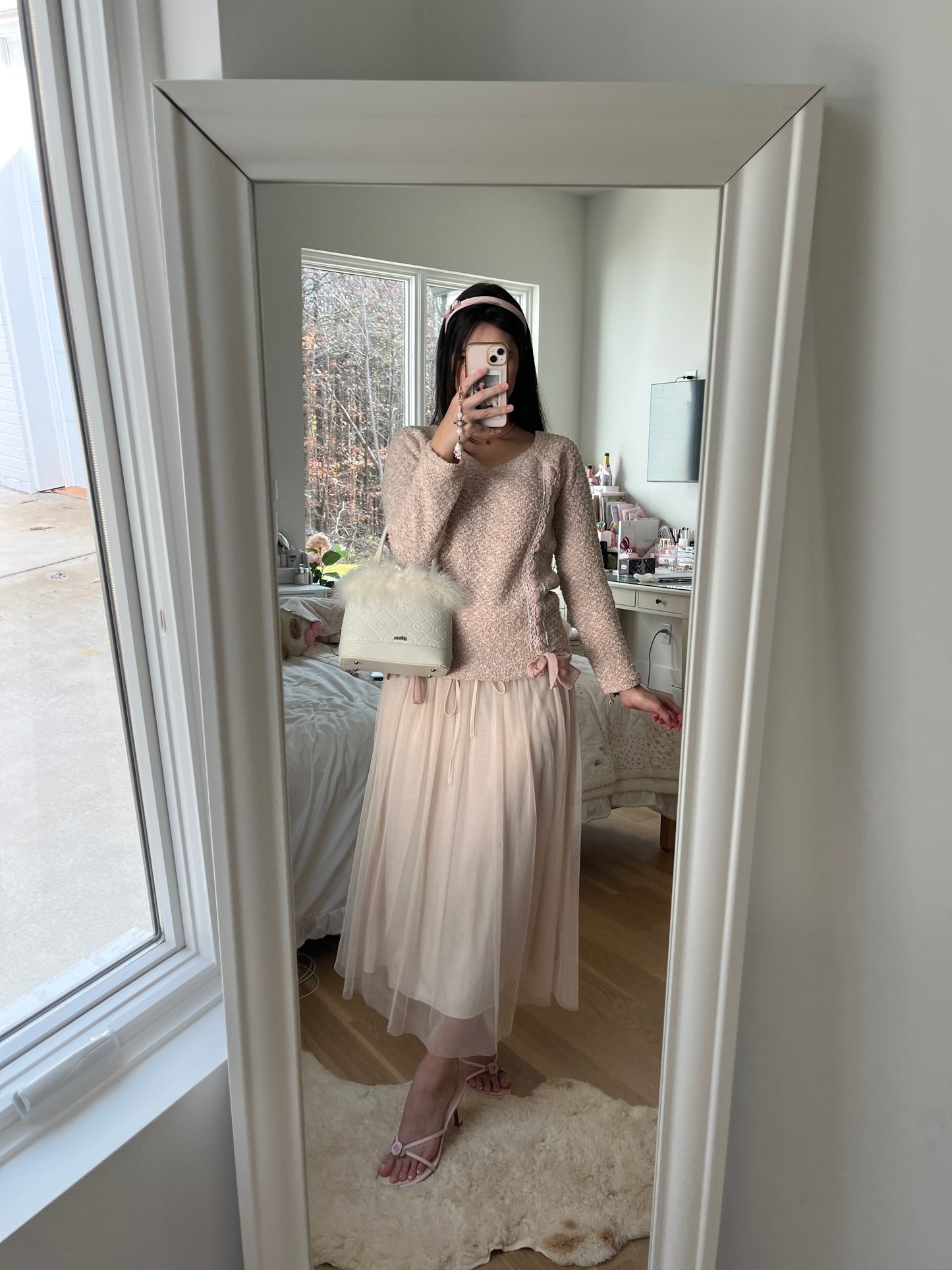 pink ballerina maxi skirt