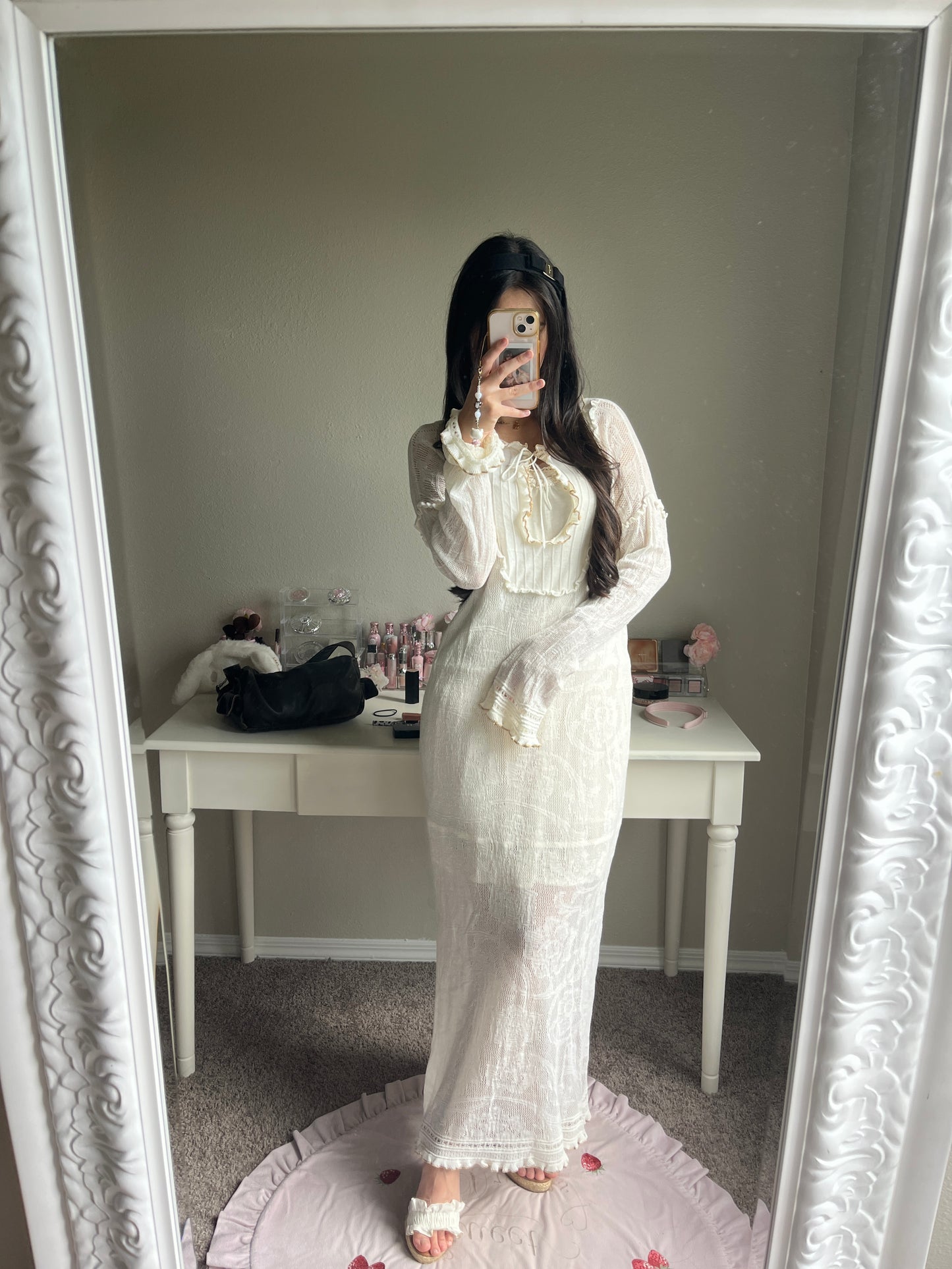 soft off white caftan dress