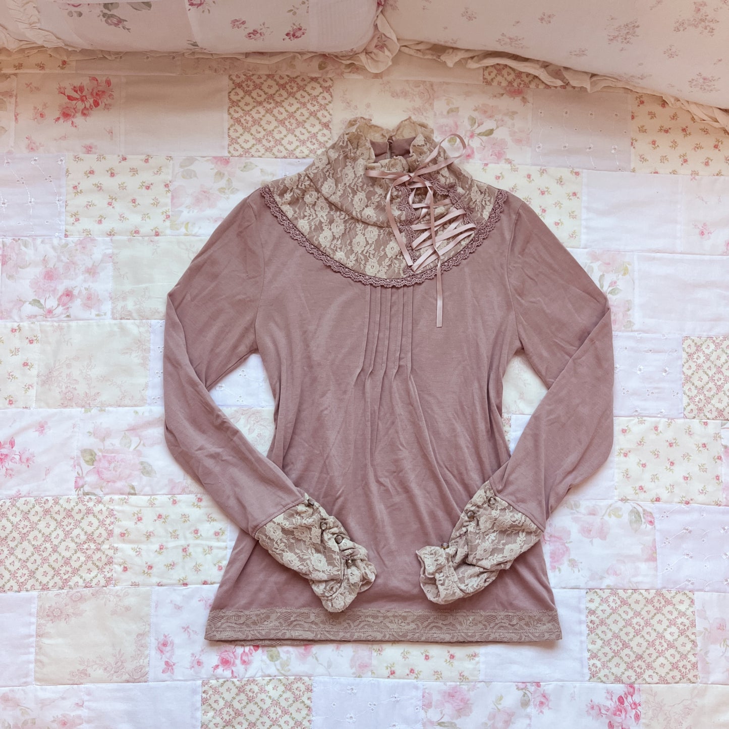 axes femme lace up turtleneck