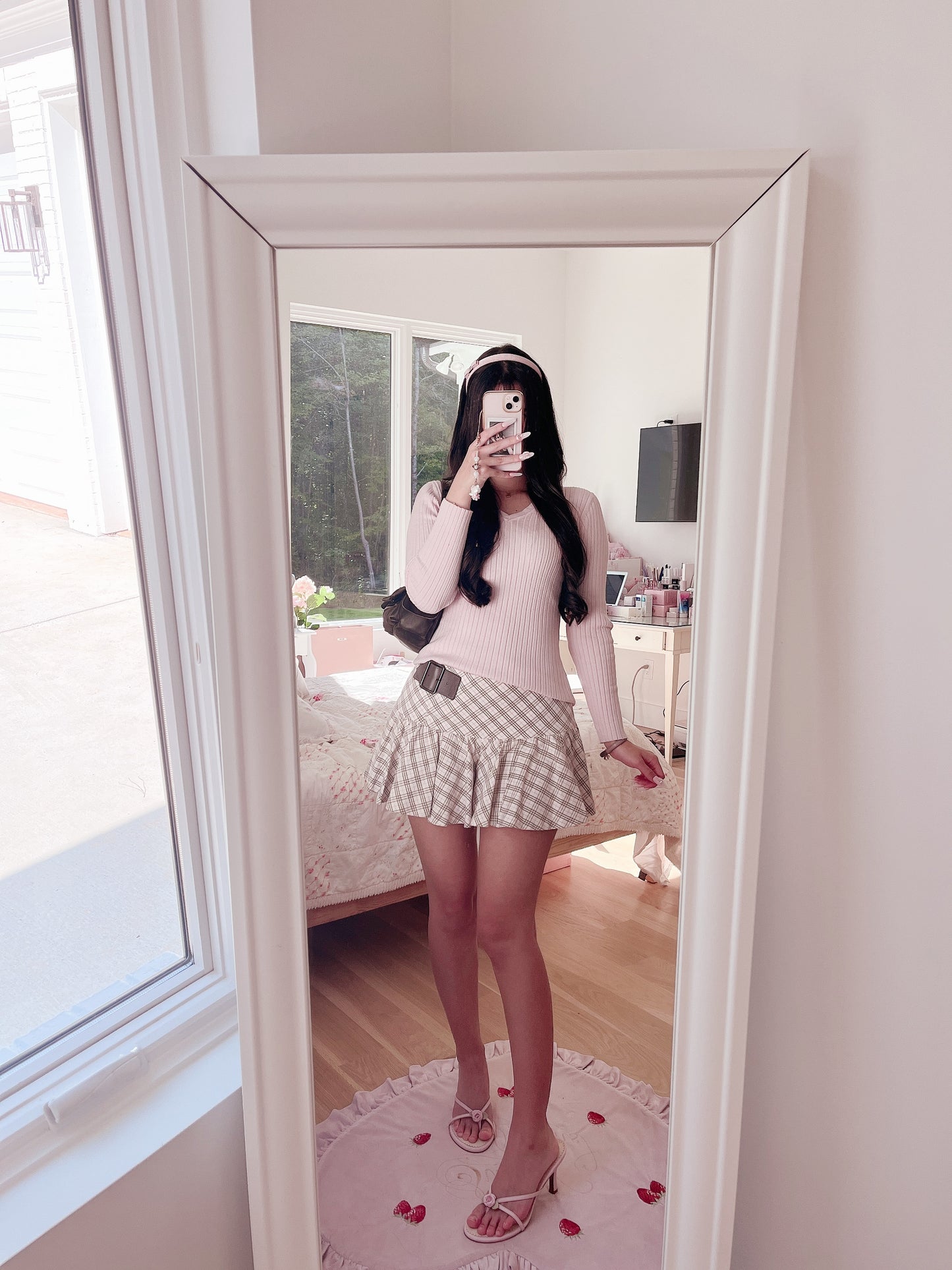 soft pink vneck sweater