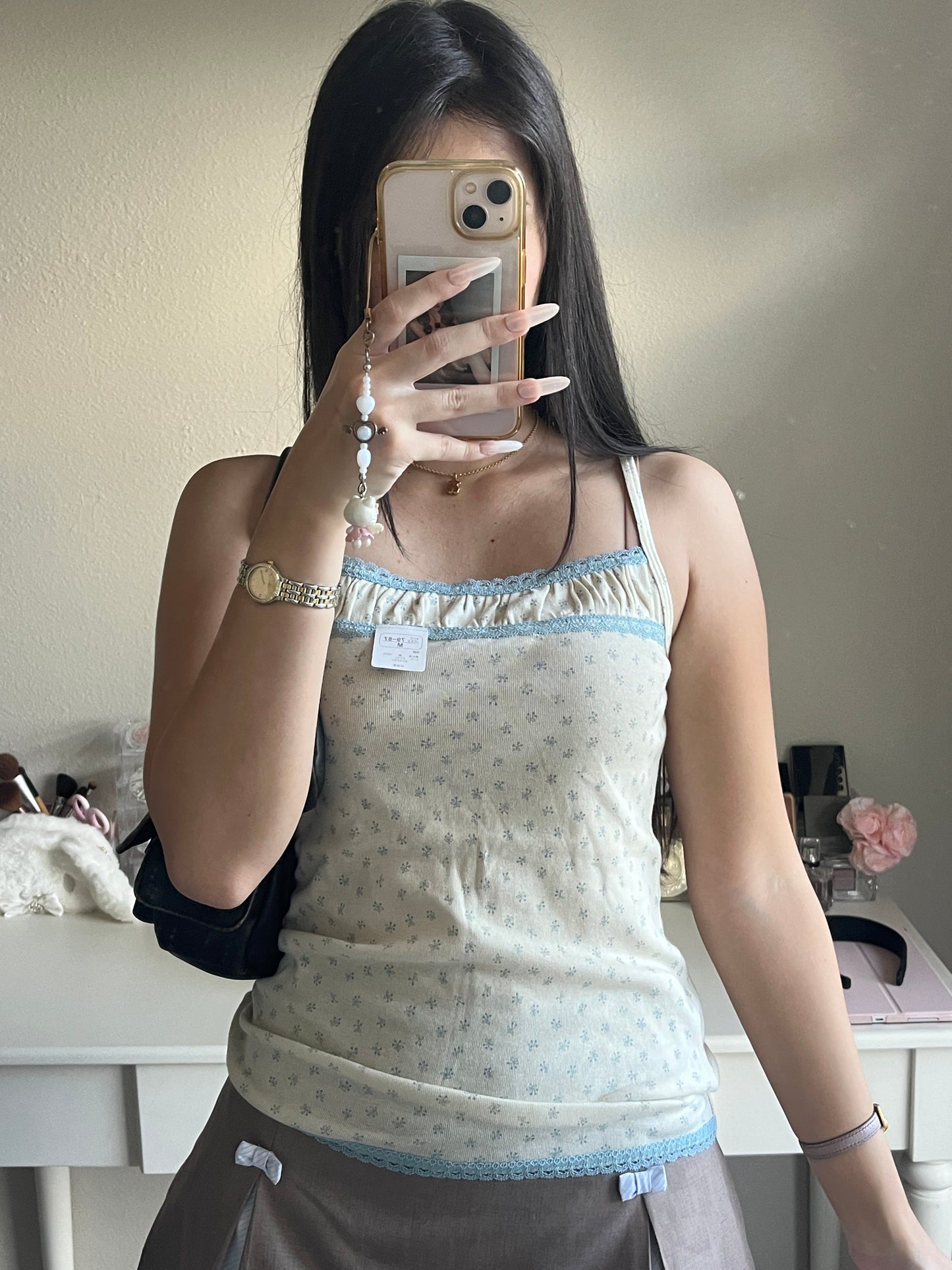 cream floral ditsy camisole