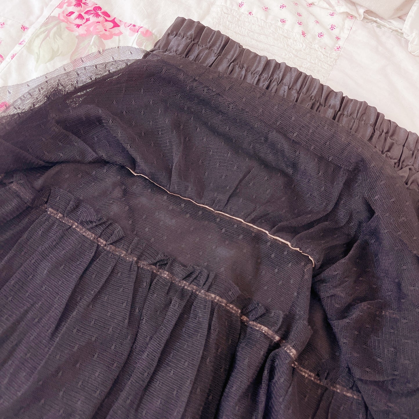 black soft tulle skirt