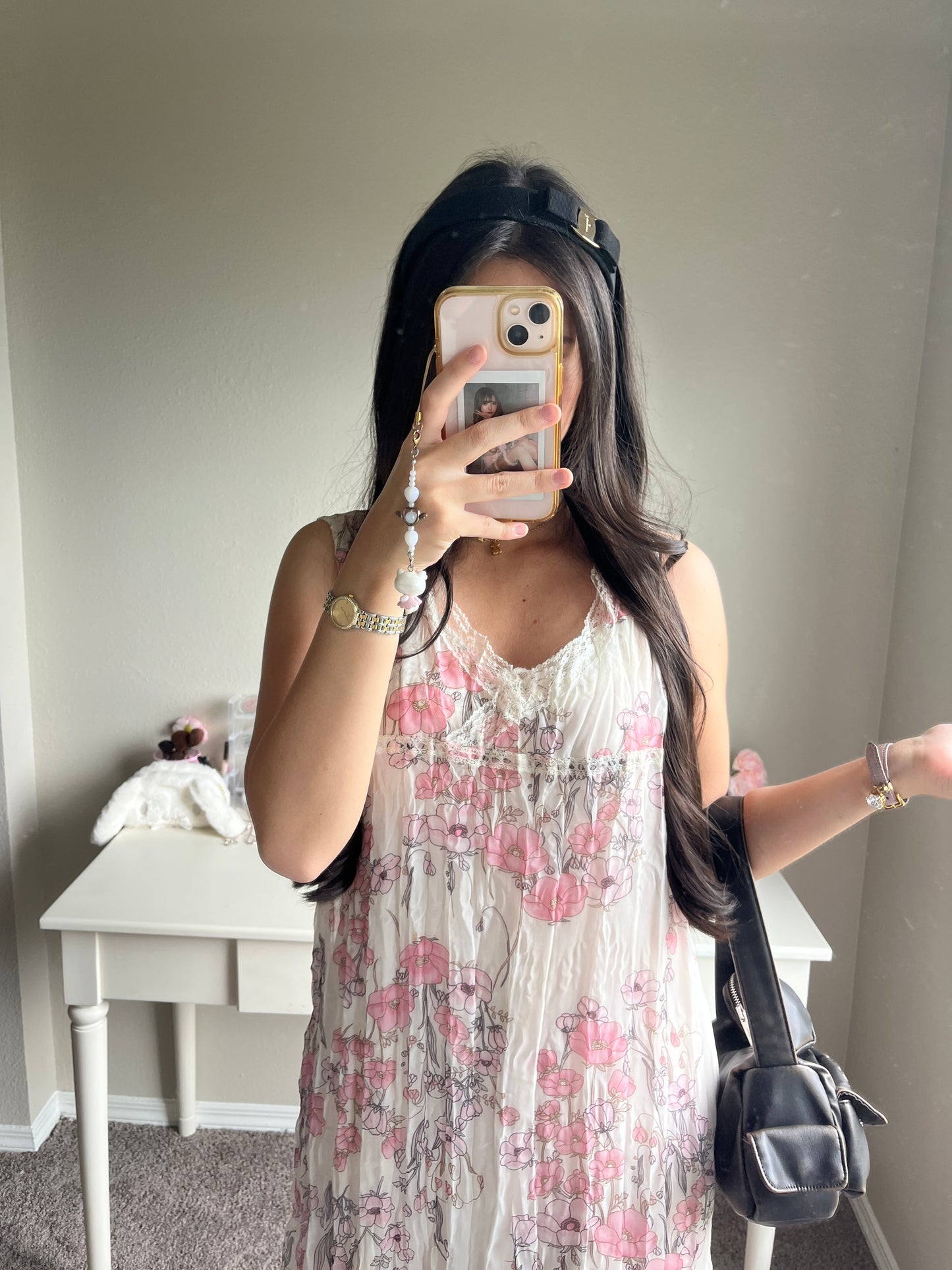 pink floral two piece dress set