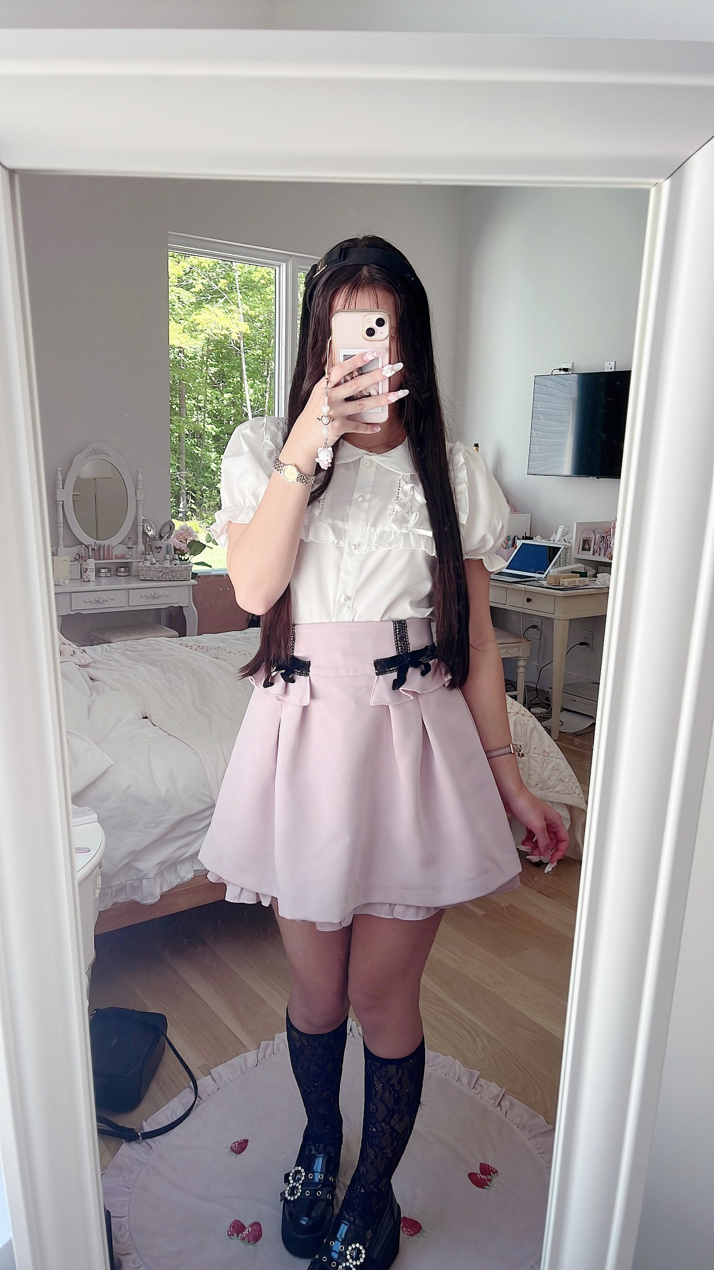 white babydoll collared blouse
