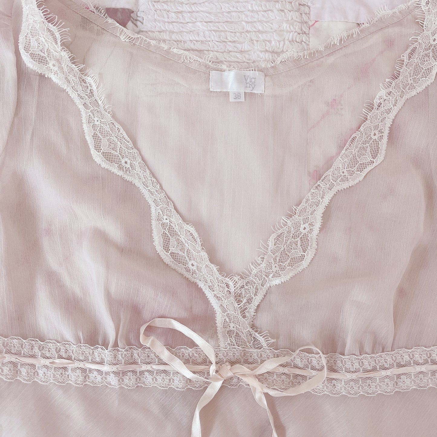 sheer vneck delicate blouse