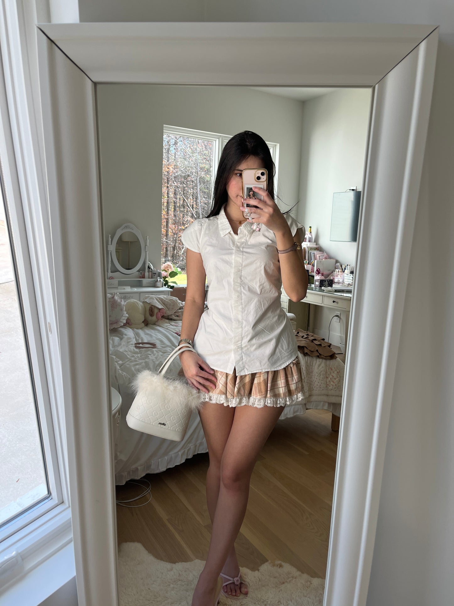 lace back button down