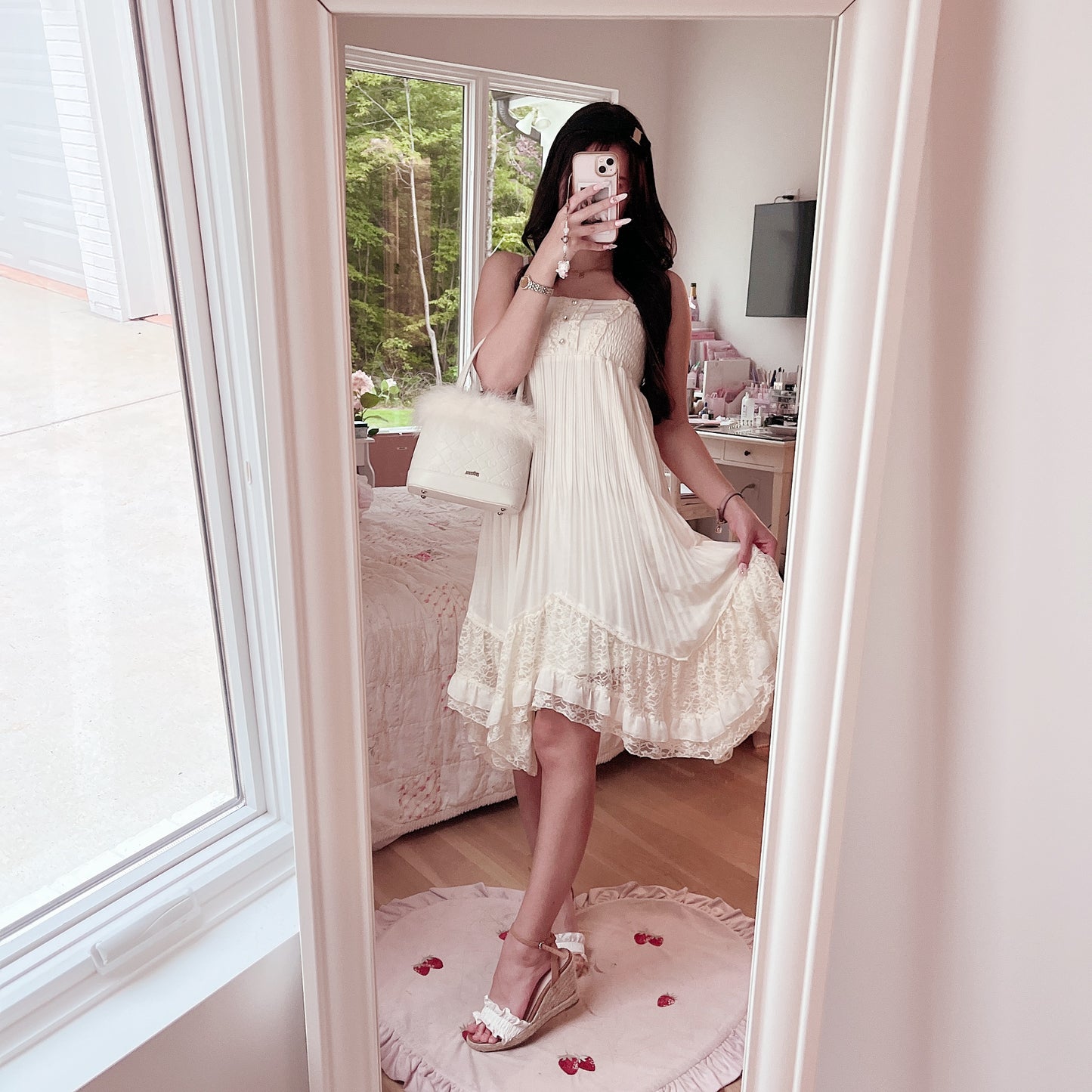 cream two-way cami dress
