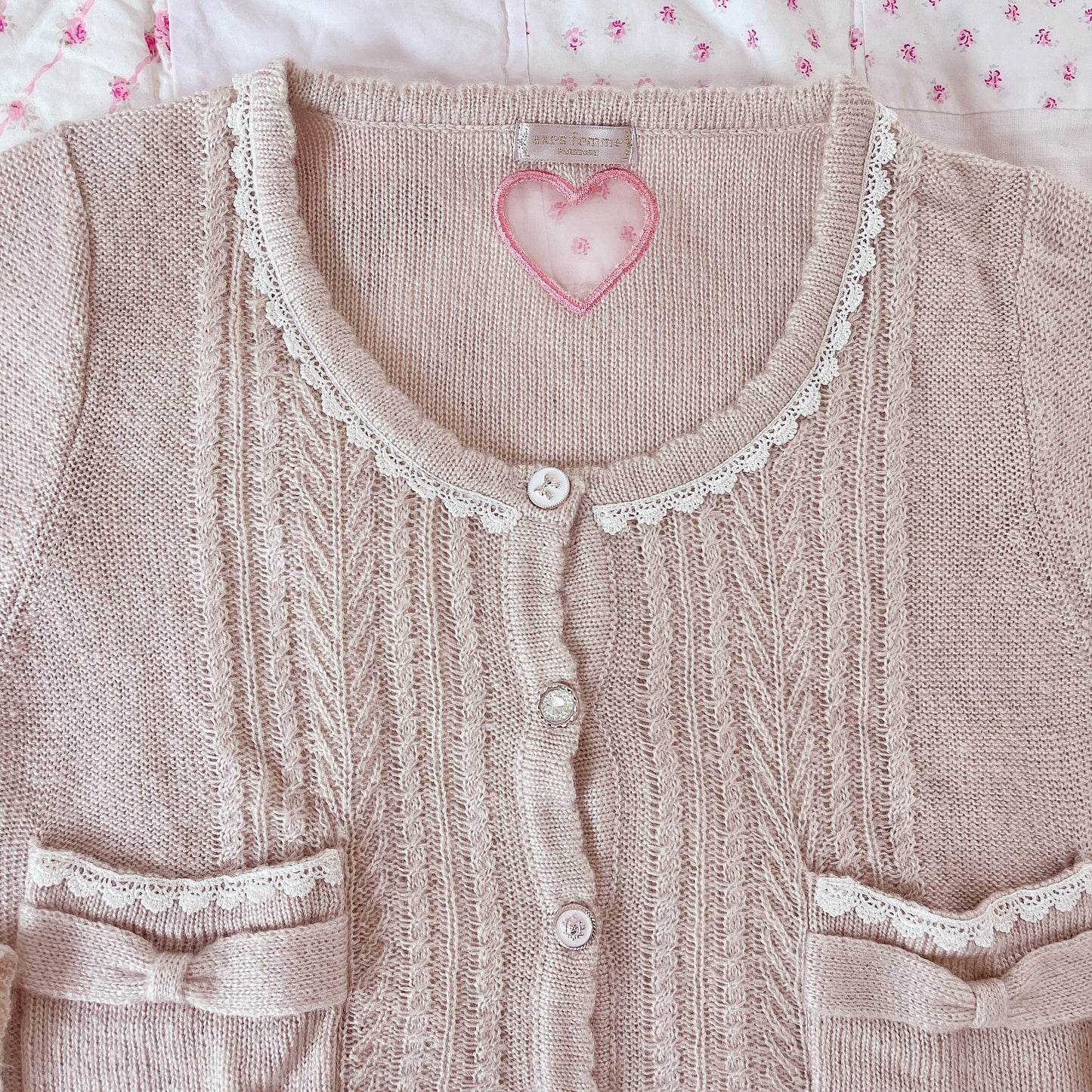 soft knit beige cardigan