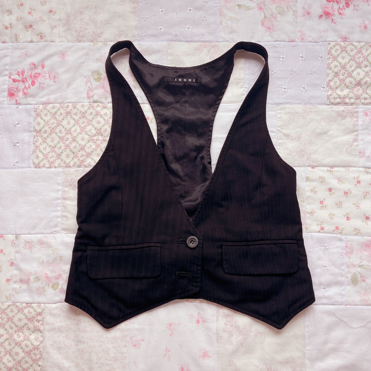 black mini bustier vest