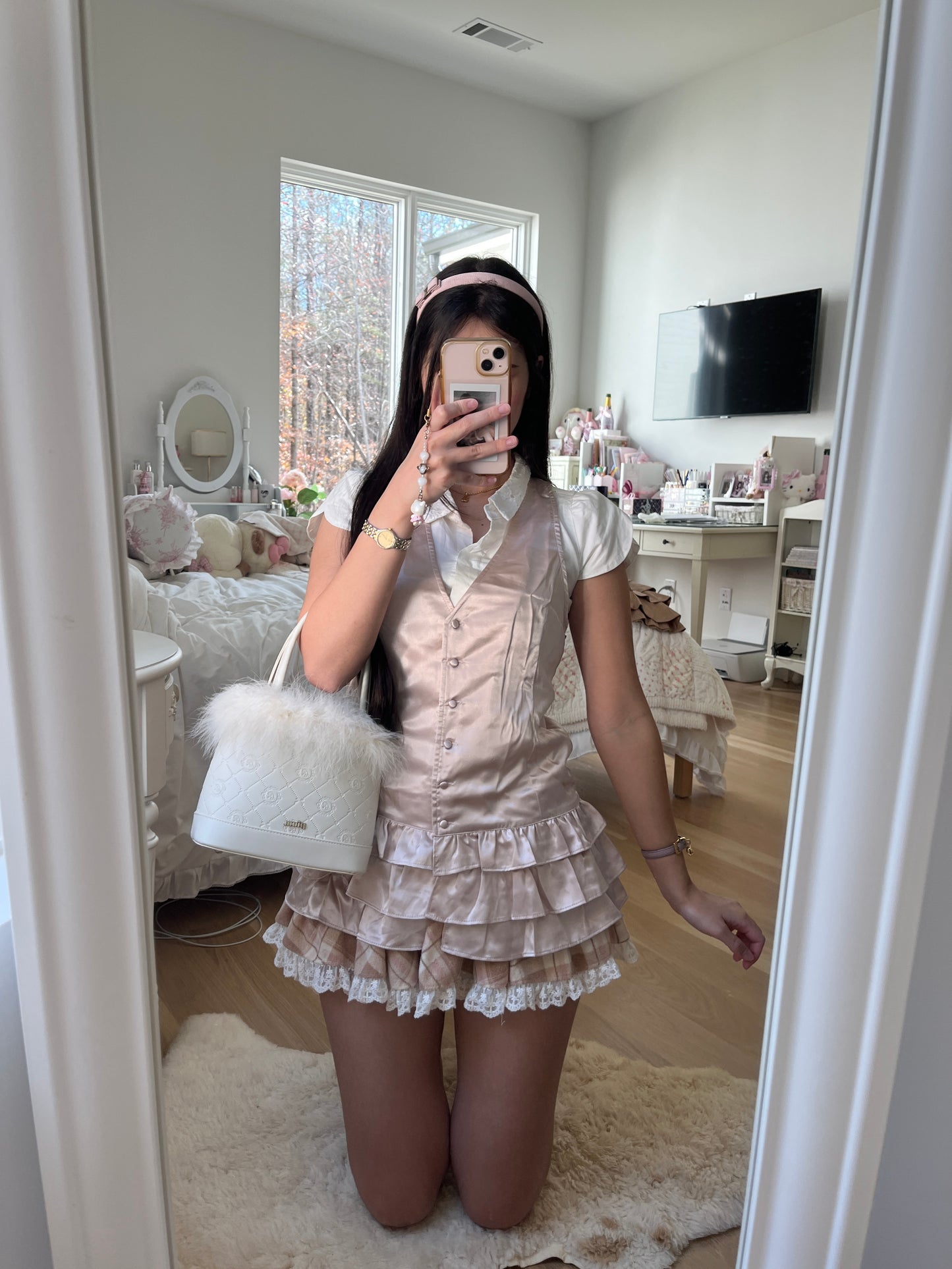 pink satin bustier vest