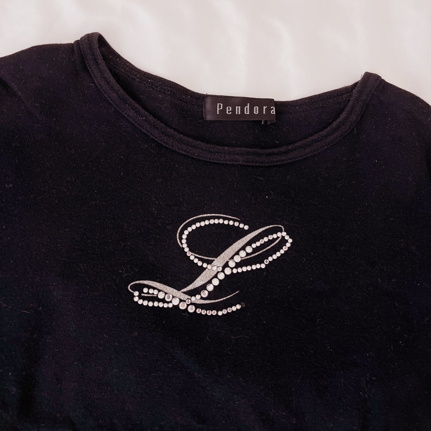 pendora black rhinestone top