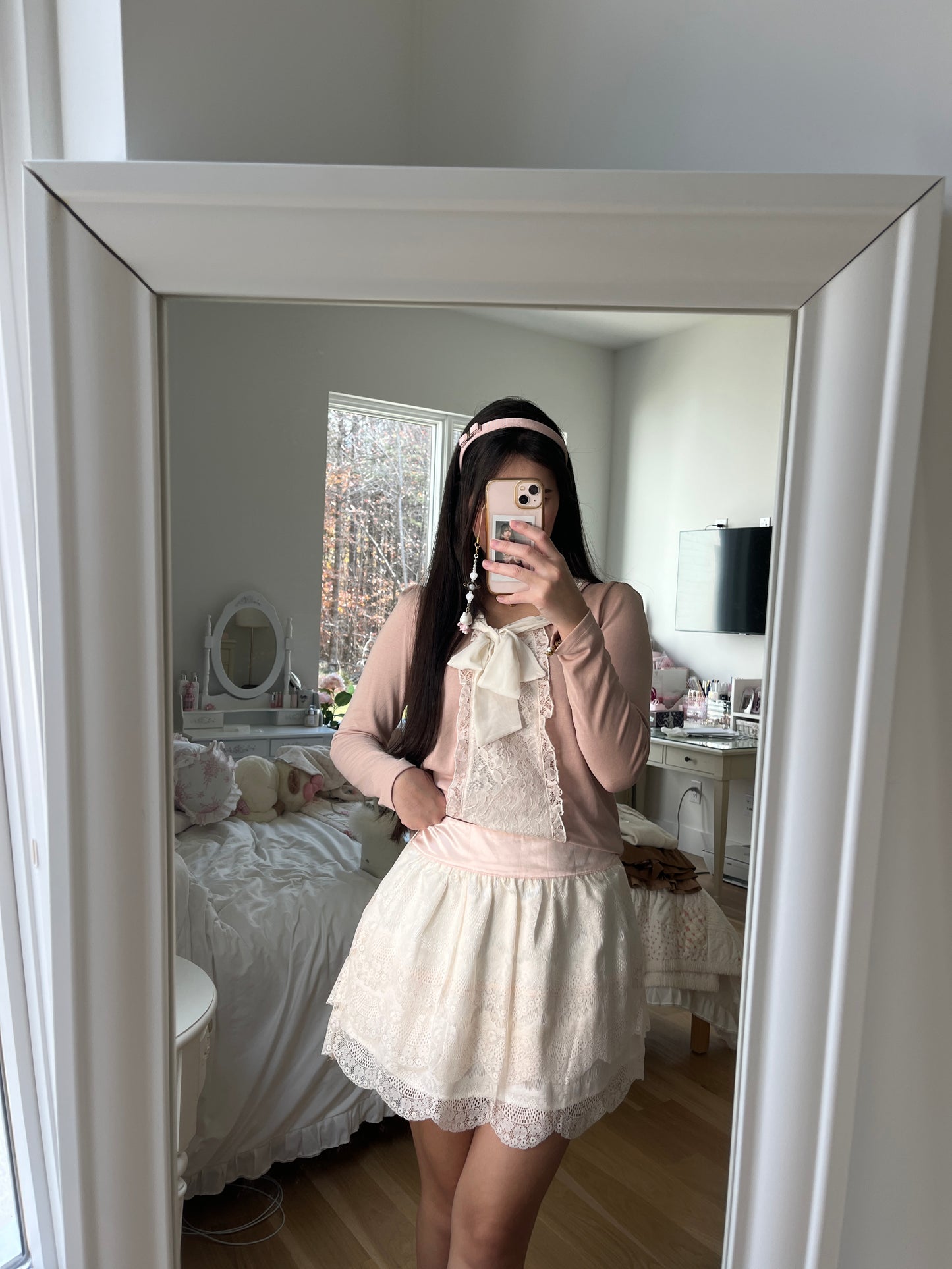 cream lace skirt