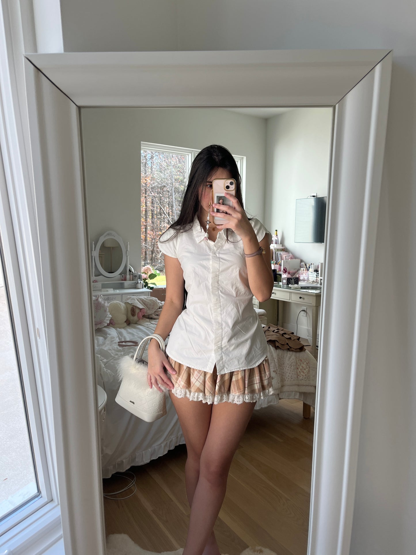 lace back button down