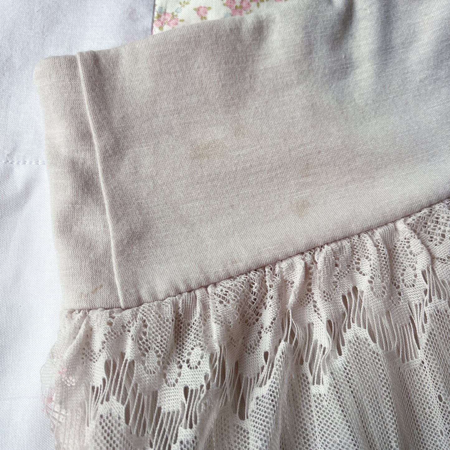 beige lace culottes