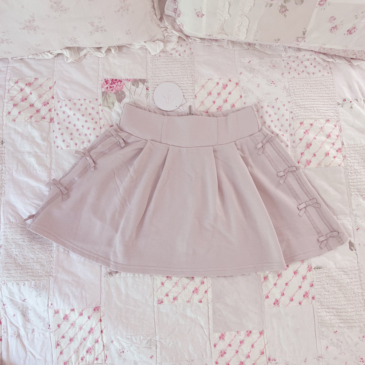 baby pink ribbon accent skirt