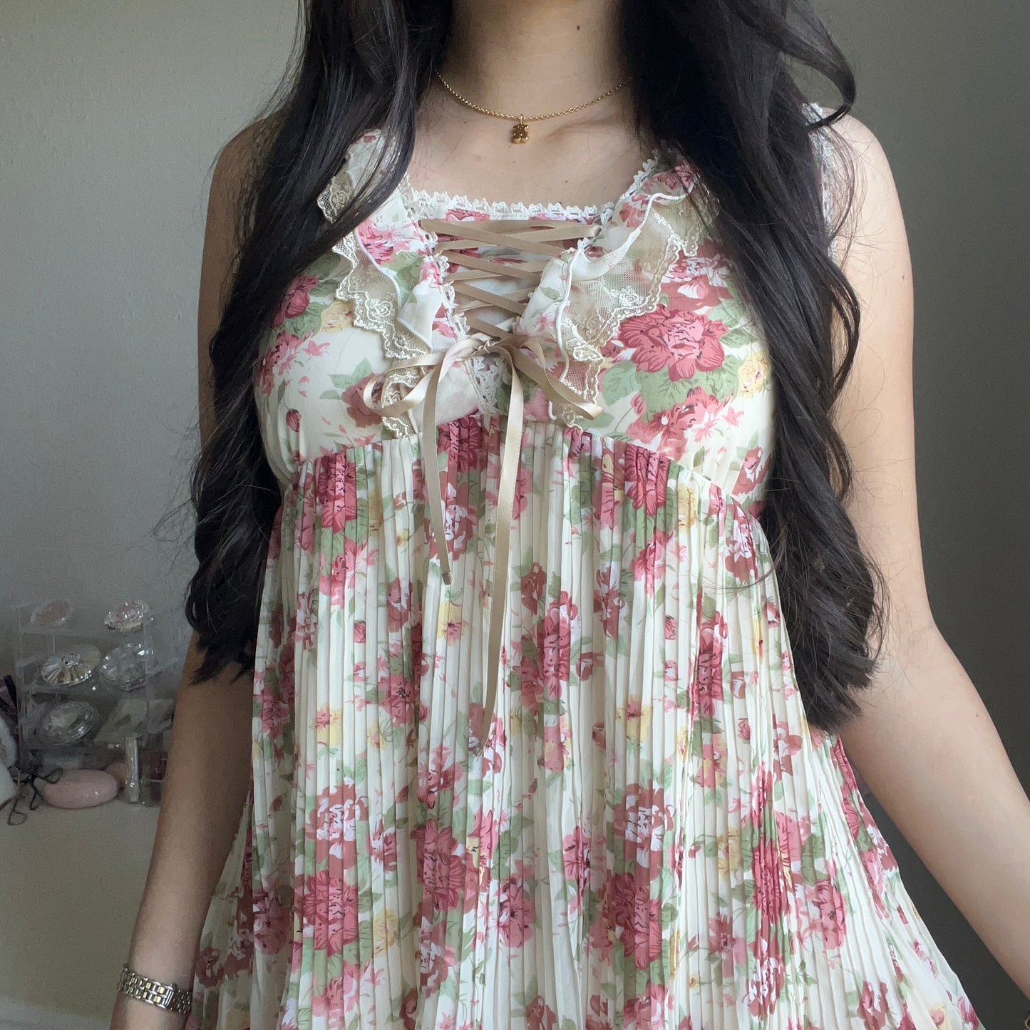 red floral tunic mini dress (restock)