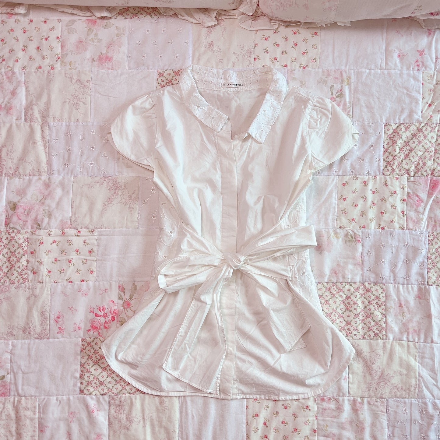 lace back button down