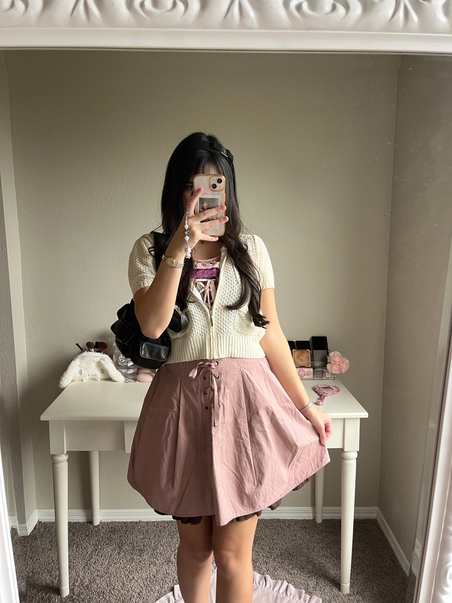 axes femme mauve choco skirt